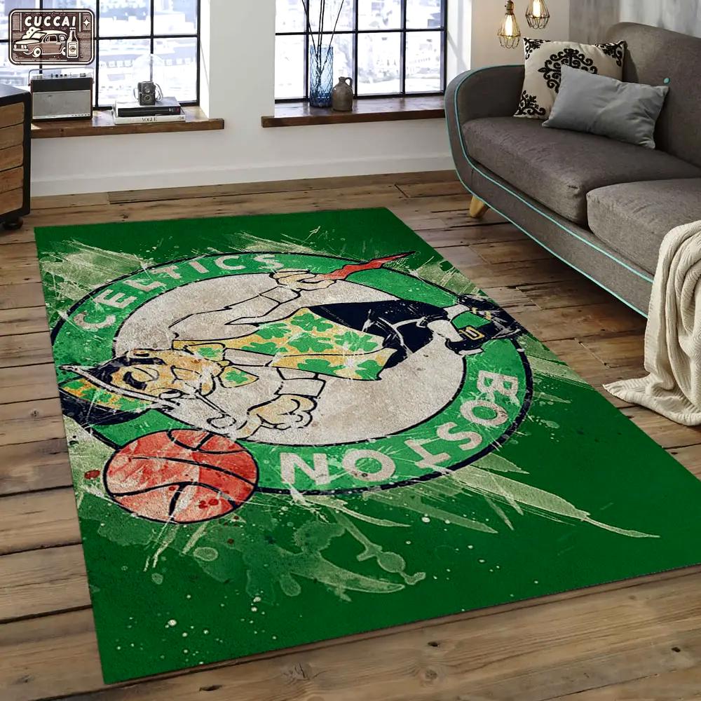 Nba boston celtics basketball legend team logo rectangle area bc31 Rectangle Rug