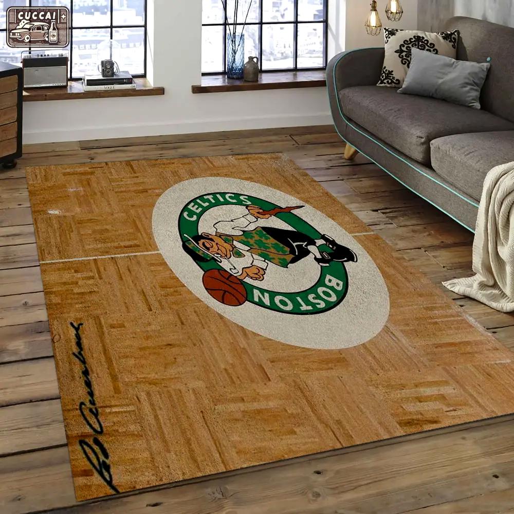 Nba boston celtics basketball legend team logo rectangle area bc48 Rectangle Rug