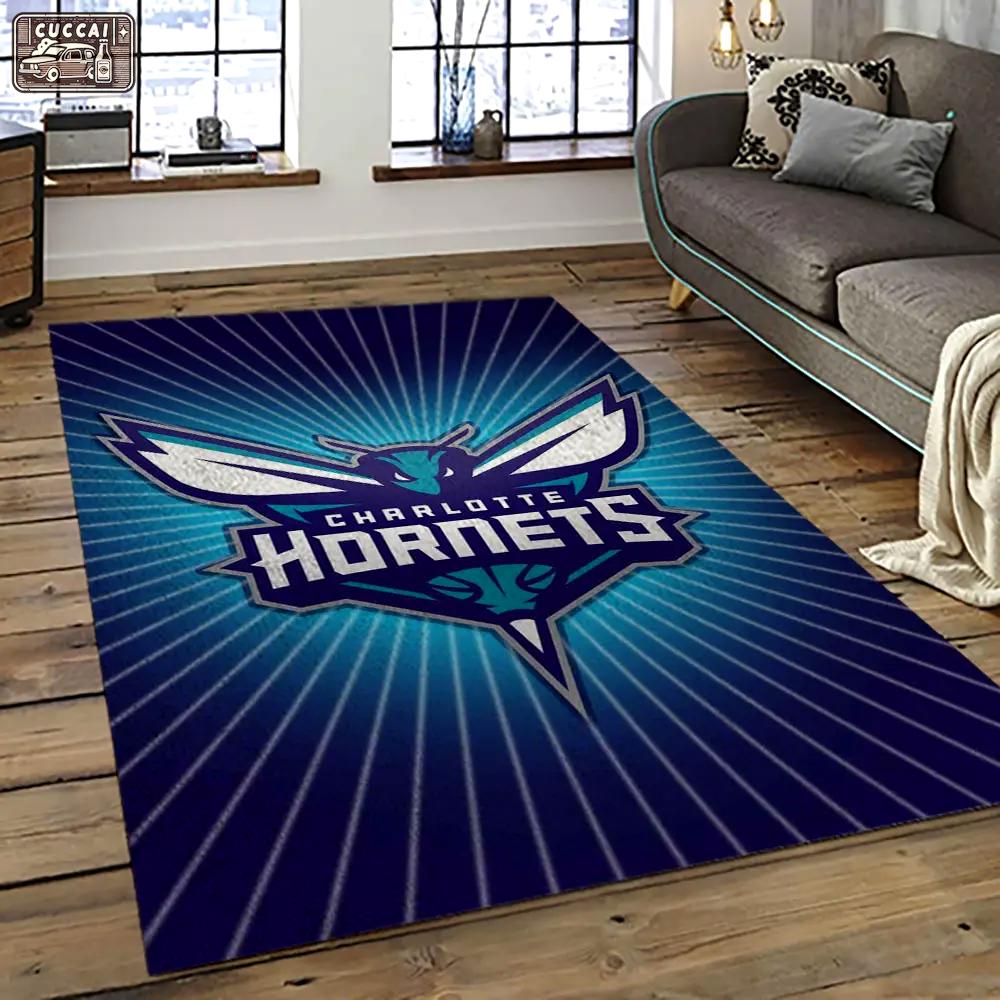 Nba charlotte hornets basketball team logo sport carpet area rug home decor best gift for friends ch73 Rectangle Rug