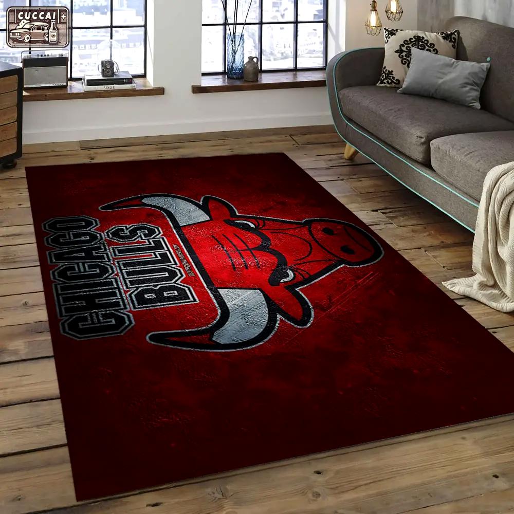 Nba chicago bulls basketball legend team logo rectangle area cb15 Rectangle Rug