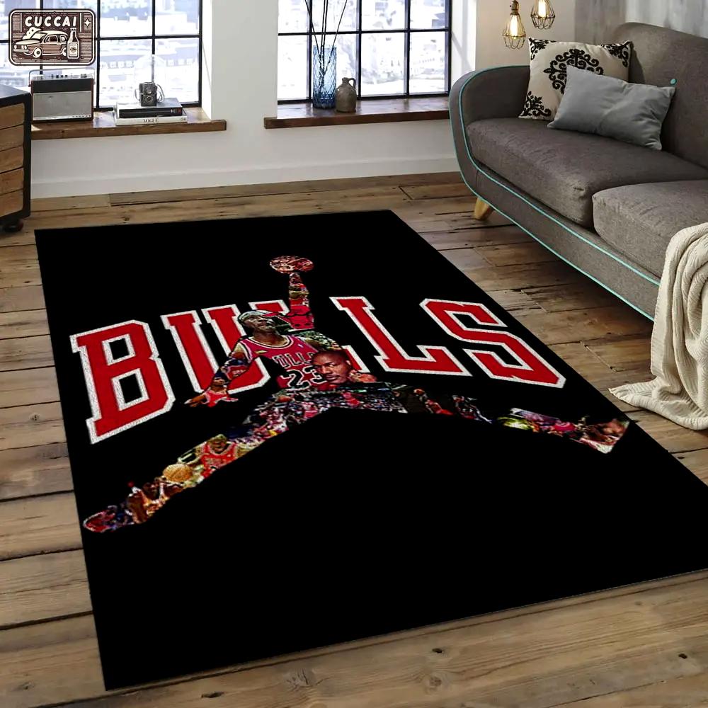 Nba chicago bulls basketball legend team logo rectangle area cb19 Rectangle Rug