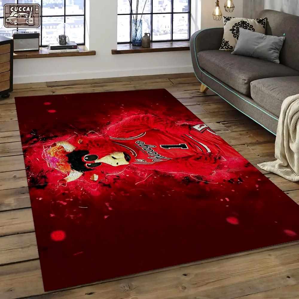 Nba chicago bulls basketball legend team logo rectangle area cb20 Rectangle Rug