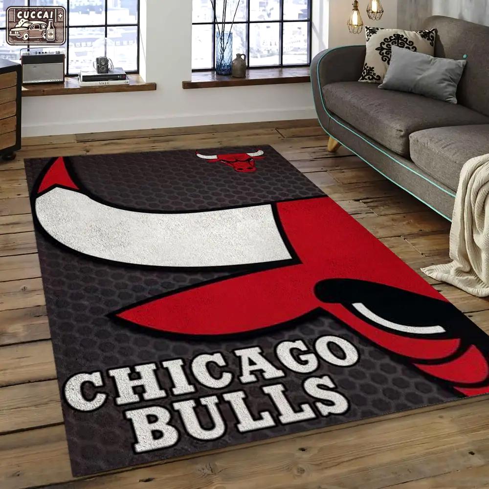 Nba chicago bulls basketball legend team logo rectangle area cb39 Rectangle Rug