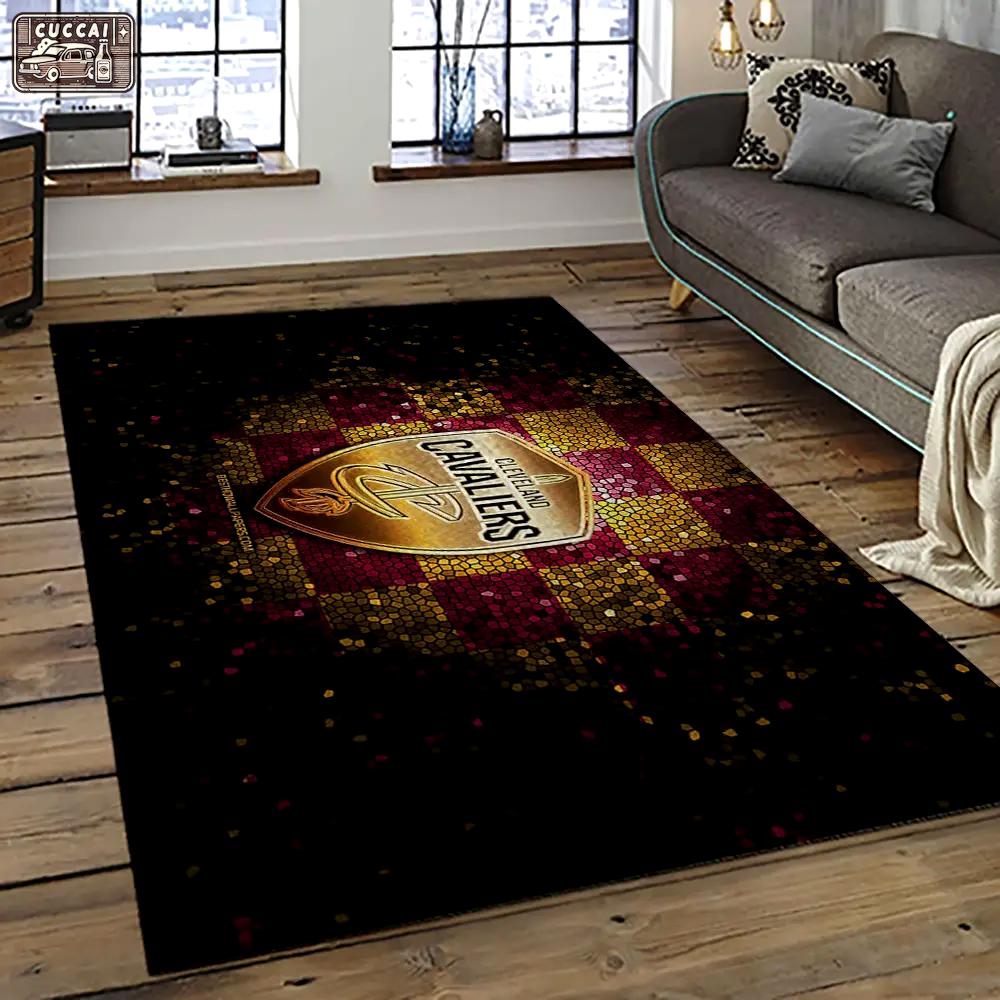 Nba cleveland cavaliers basketball team logo sport carpet rectangle area rug for living room cca18 Rectangle Rug