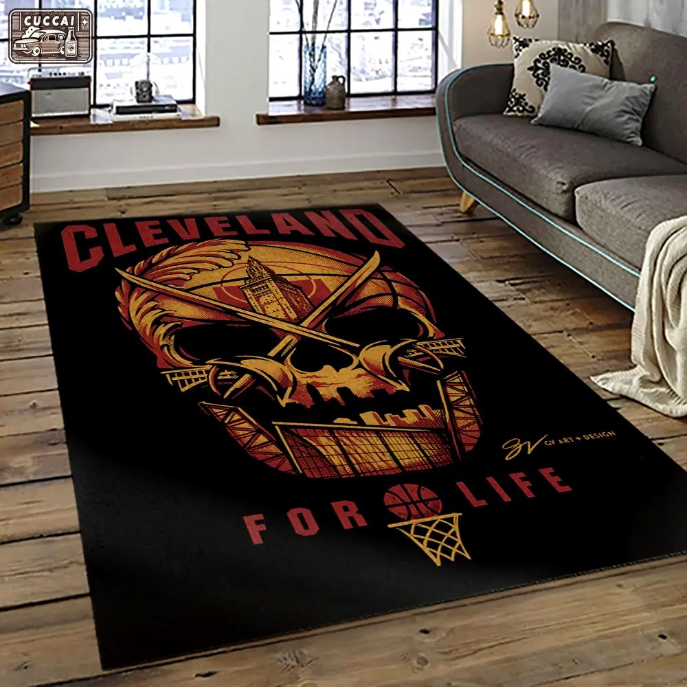 Nba cleveland cavaliers basketball team logo sport carpet rectangle area rug for living room cca2 Rectangle Rug