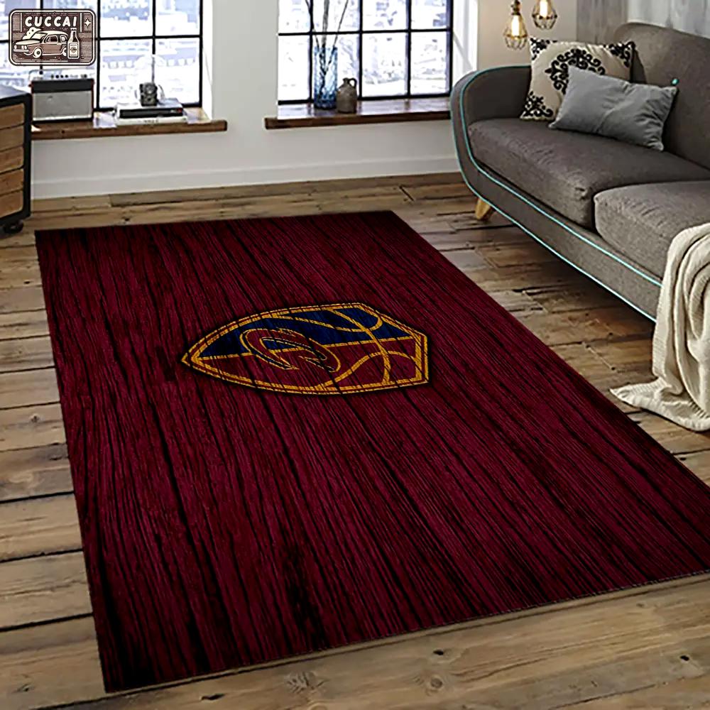 Nba cleveland cavaliers basketball team logo sport carpet rectangle area rug for living room cca24 Rectangle Rug