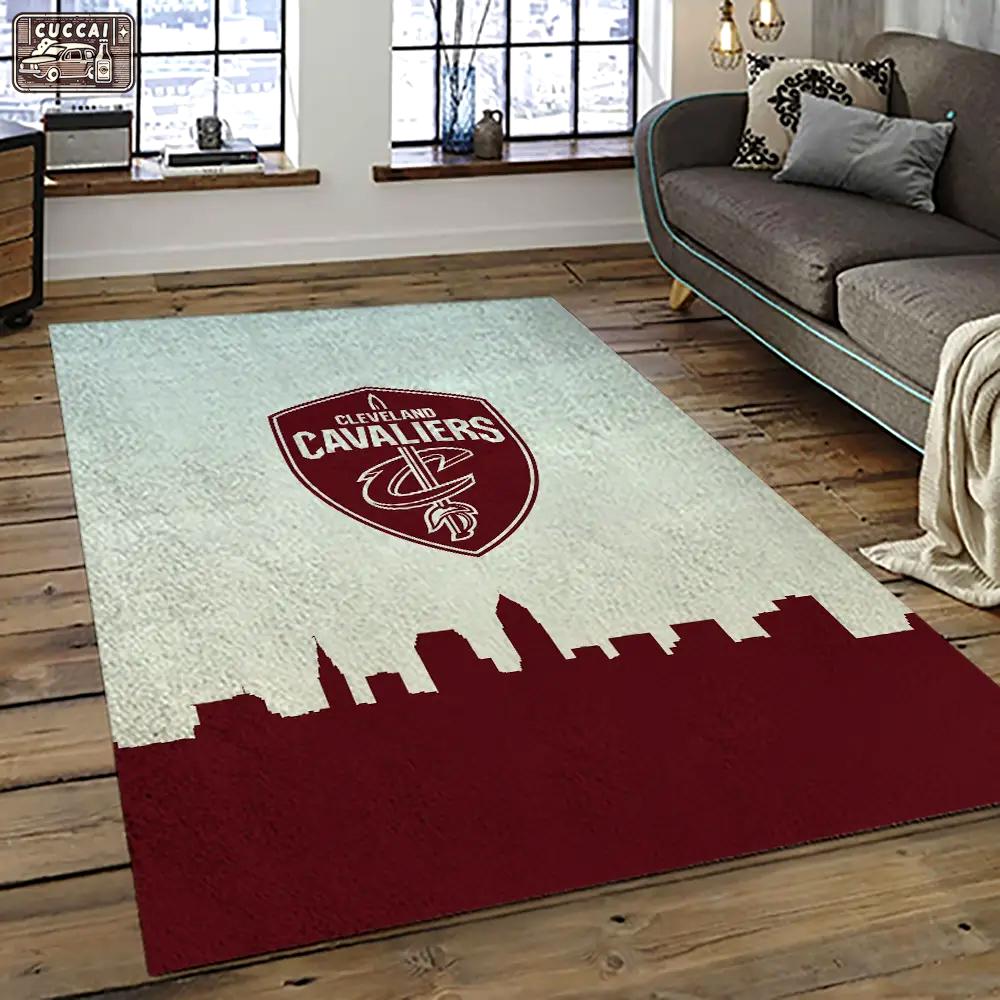Nba cleveland cavaliers basketball team logo sport carpet rectangle area rug for living room cca5 Rectangle Rug