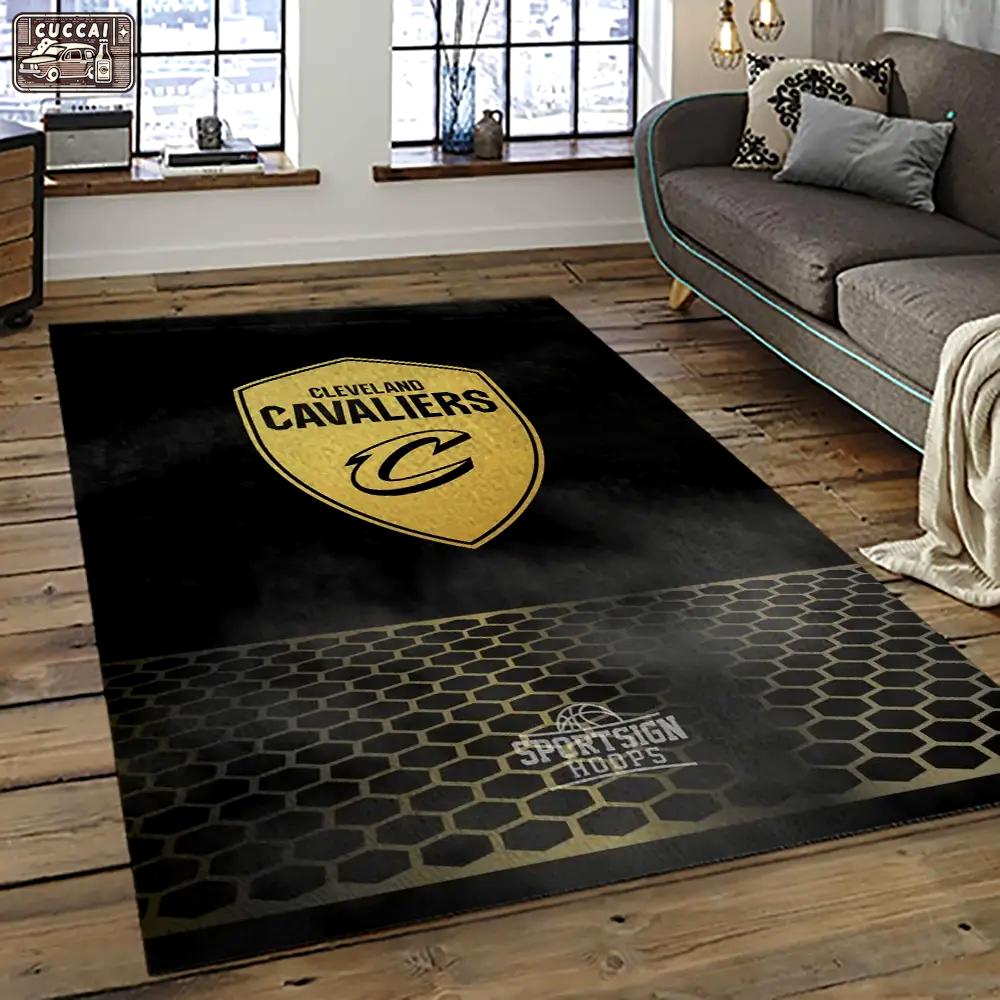 Nba cleveland cavaliers basketball team logo sport carpet rectangle area rug for living room cca6 Rectangle Rug