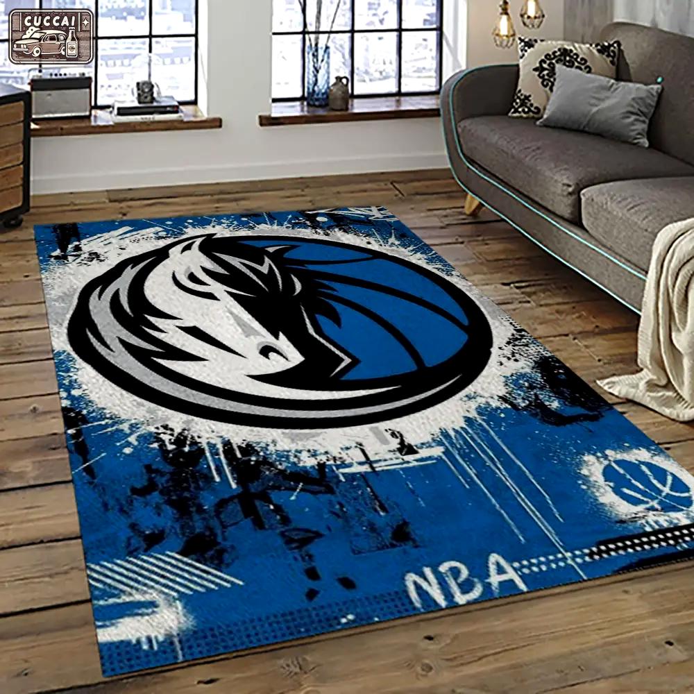 Nba dallas mavericks basketball team logo sport carpet rectangle area rug for living room dmr3 Rectangle Rug