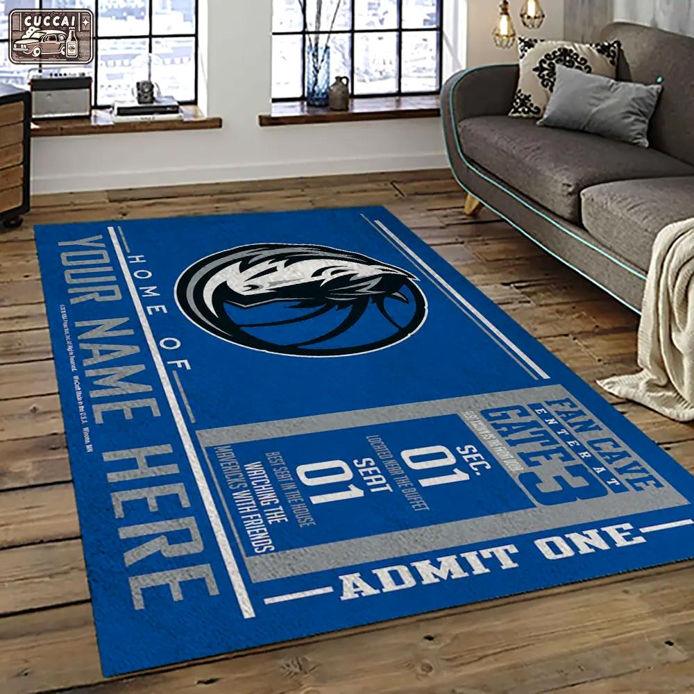 Nba dallas mavericks basketball team logo sport carpet rectangle area rug for living room dmr4 Rectangle Rug