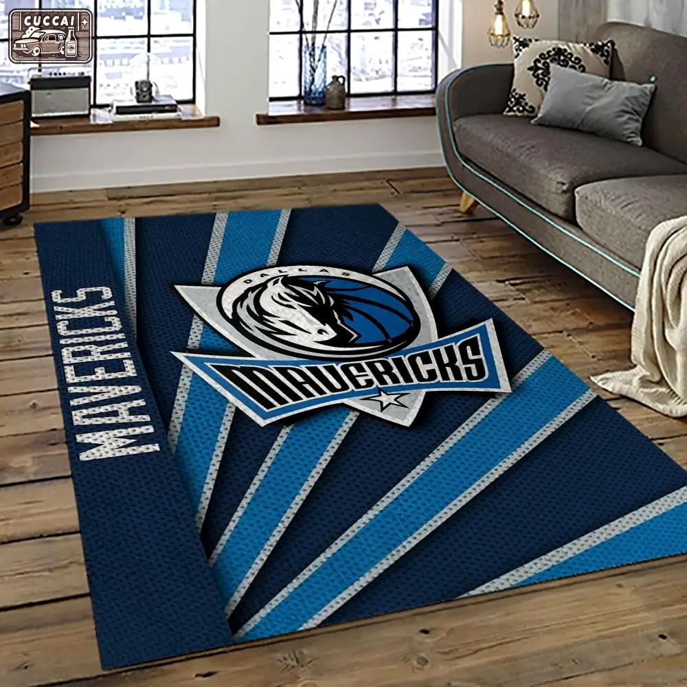 Nba dallas mavericks basketball team logo sport carpet rectangle area rug for living room dmr8 Rectangle Rug