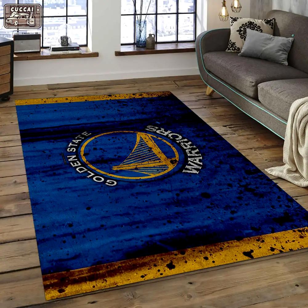 Nba golden state warriors basketball legend team logo rectangle area gsw29 Rectangle Rug