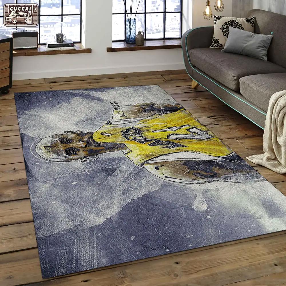 Nba los angeles lakers basketball legend team logo rectangle area lal08 Rectangle Rug