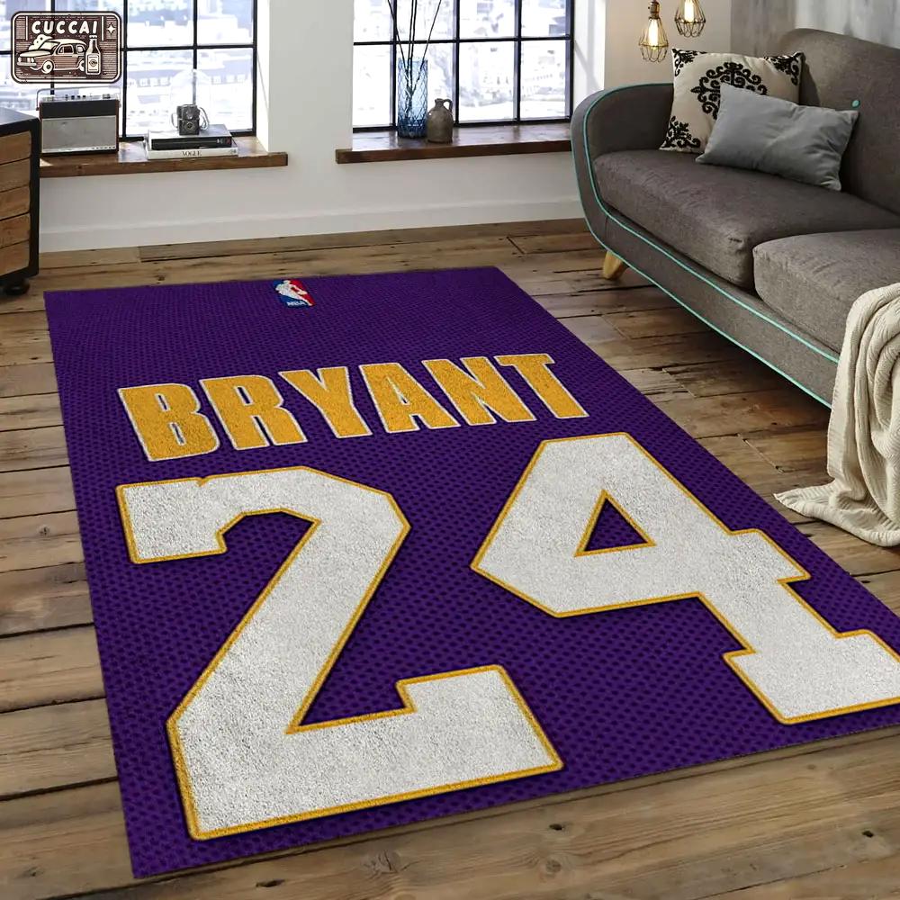 Nba los angeles lakers basketball legend team logo rectangle area lal10 Rectangle Rug