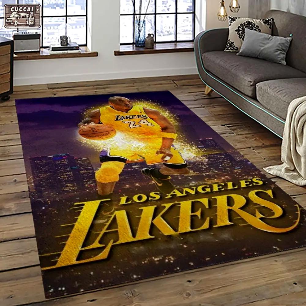 Nba los angeles lakers basketball team logo sport carpet area rug home decor best gift for friends lasl41 Rectangle Rug