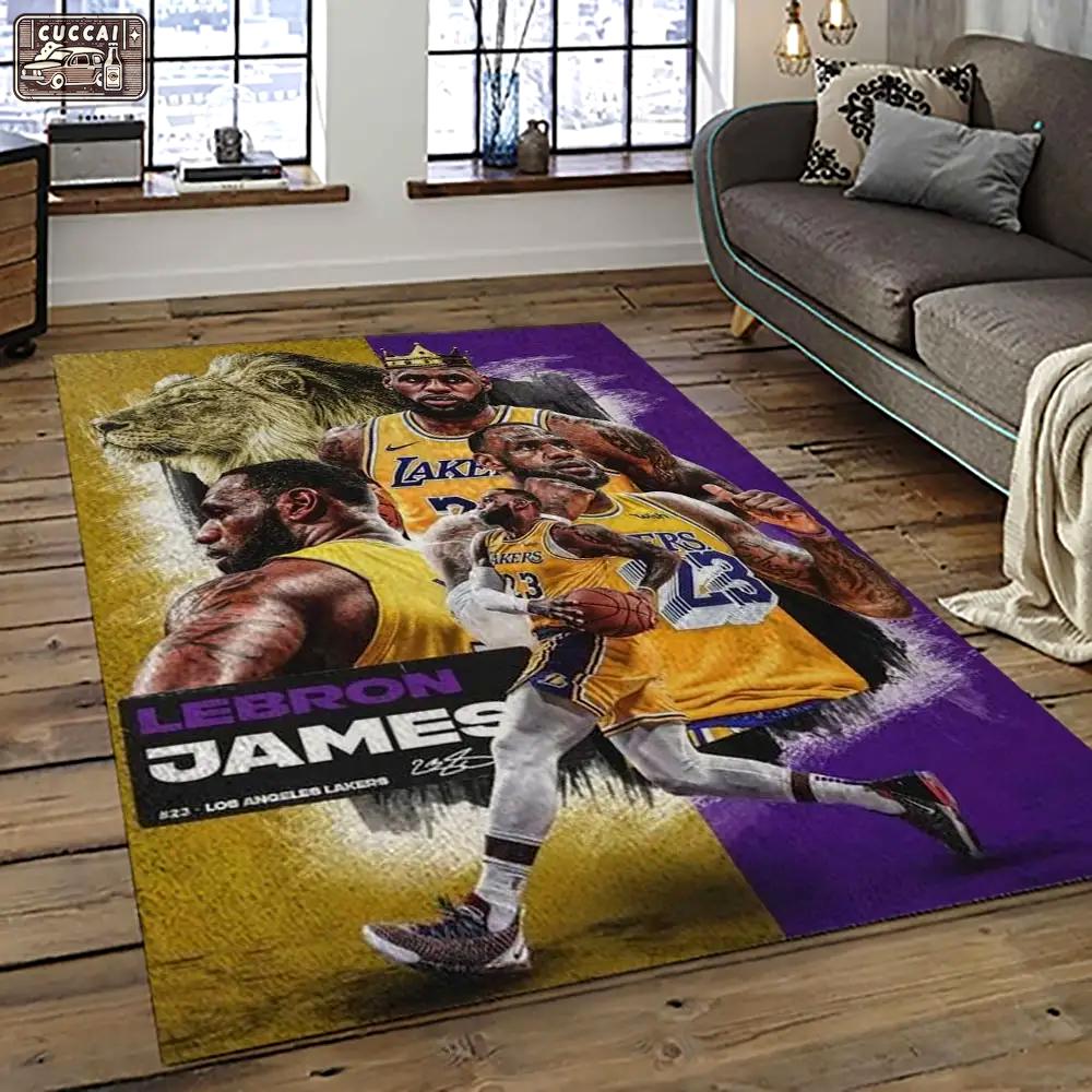 Nba los angeles lakers basketball team logo sport carpet area rug home decor best gift for friends lasl75 Rectangle Rug