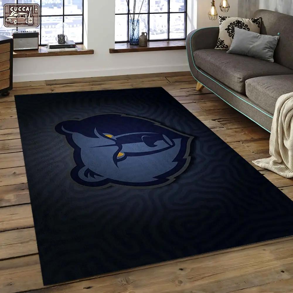 Nba memphis grizzlies basketball legend team logo rectangle area mg19 Rectangle Rug