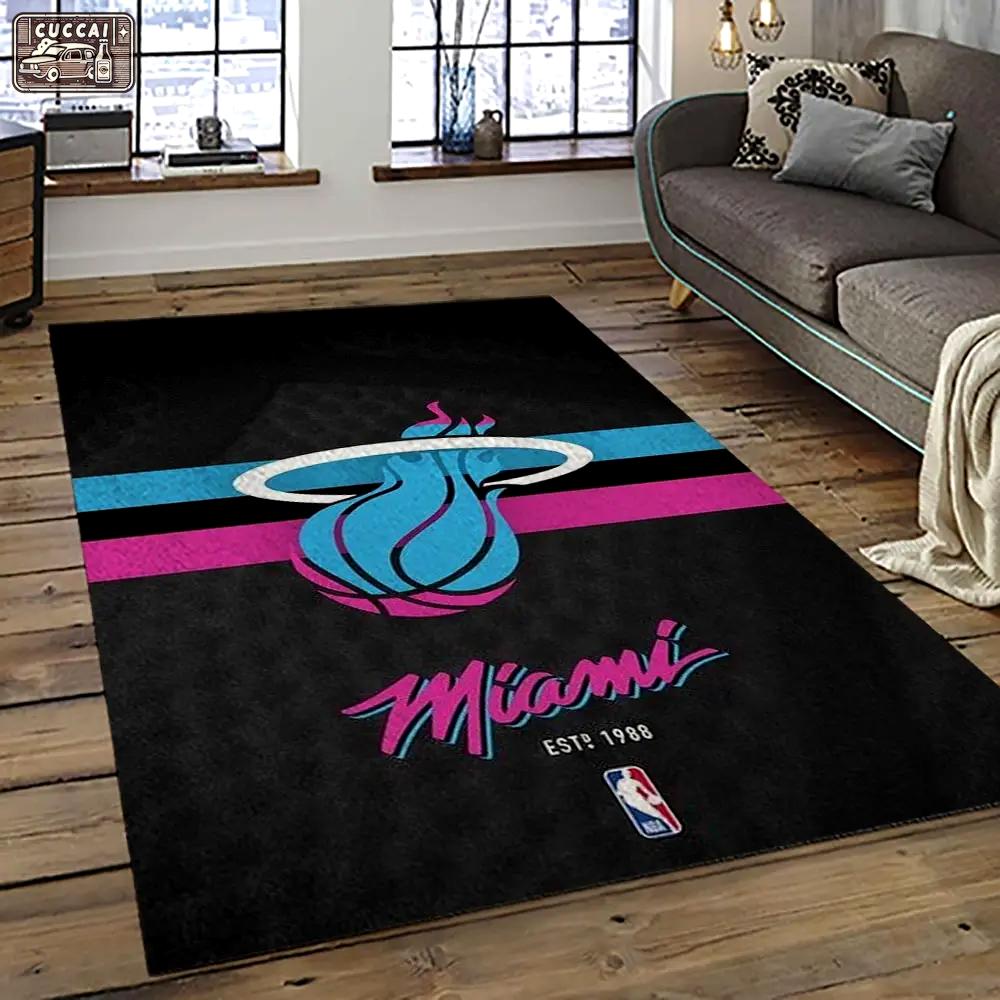 Nba miami heat basketball team logo sport carpet area rug home decor best gift for friends mh64 Rectangle Rug