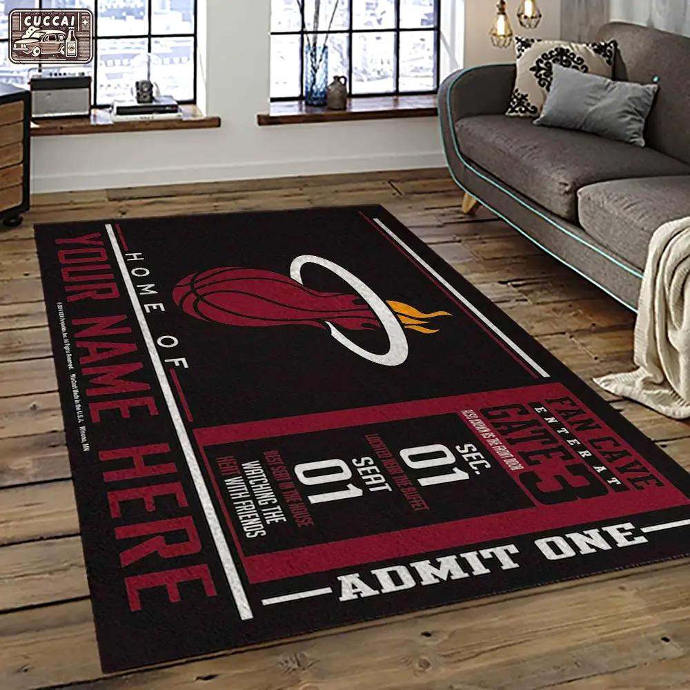 Nba miami heat basketball team logo sport carpet area rug home decor best gift for friends mh78 Rectangle Rug