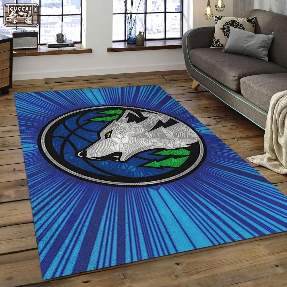 Nba minnesota timberwolves basketball legend team logo rectangle area mt29 Rectangle Rug