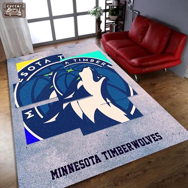 Nba minnesota timberwolves basketball living room rug home decor area rug Rectangle Rug