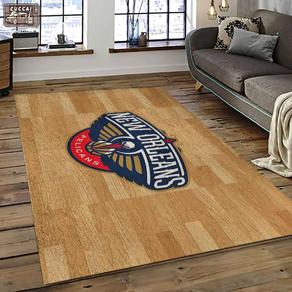 Nba new orleans pelicans basketball team logo sport carpet rectangle area rug for living room nop31 Rectangle Rug