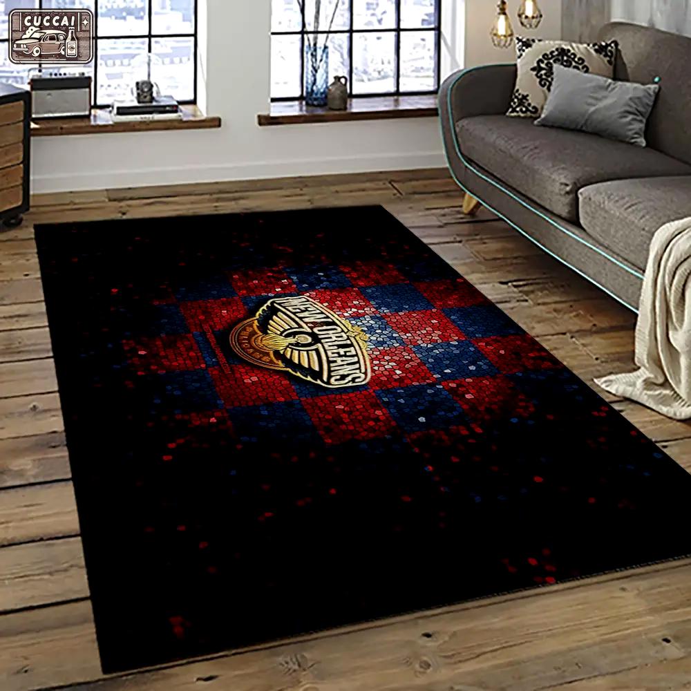 Nba new orleans pelicans basketball team logo sport carpet rectangle area rug for living room nop43 Rectangle Rug