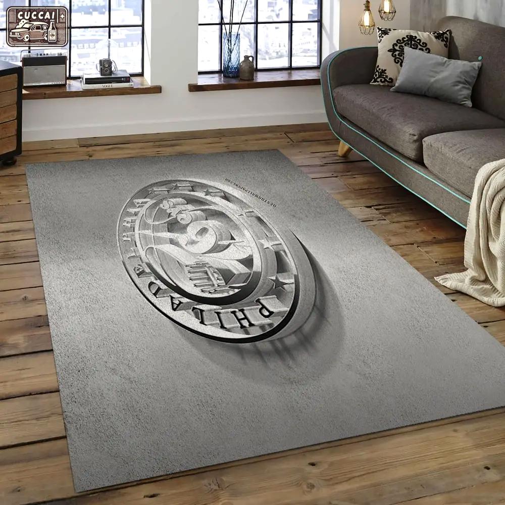 Nba philadelphia 76ers basketball legend team logo rectangle area p7632 Rectangle Rug