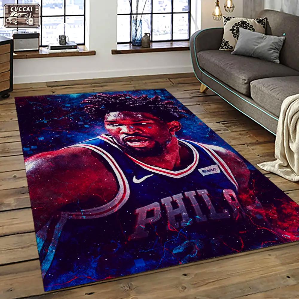 Nba philadelphia 76ers basketball team logo sport carpet area rug home decor best gift for friends p7652 Rectangle Rug