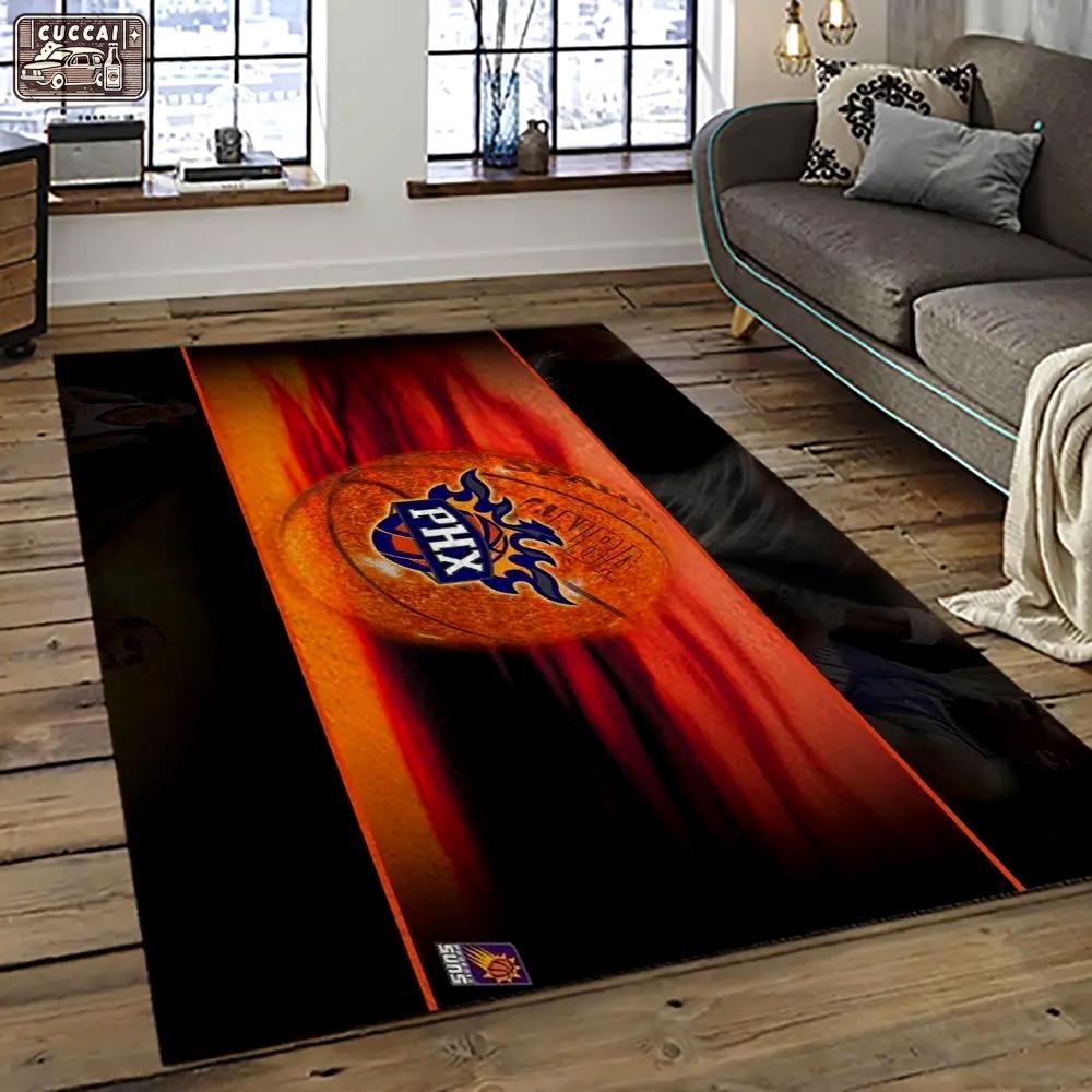 Nba phoenix suns basketball team logo sport carpet rectangle area rug for living room ps1 Rectangle Rug