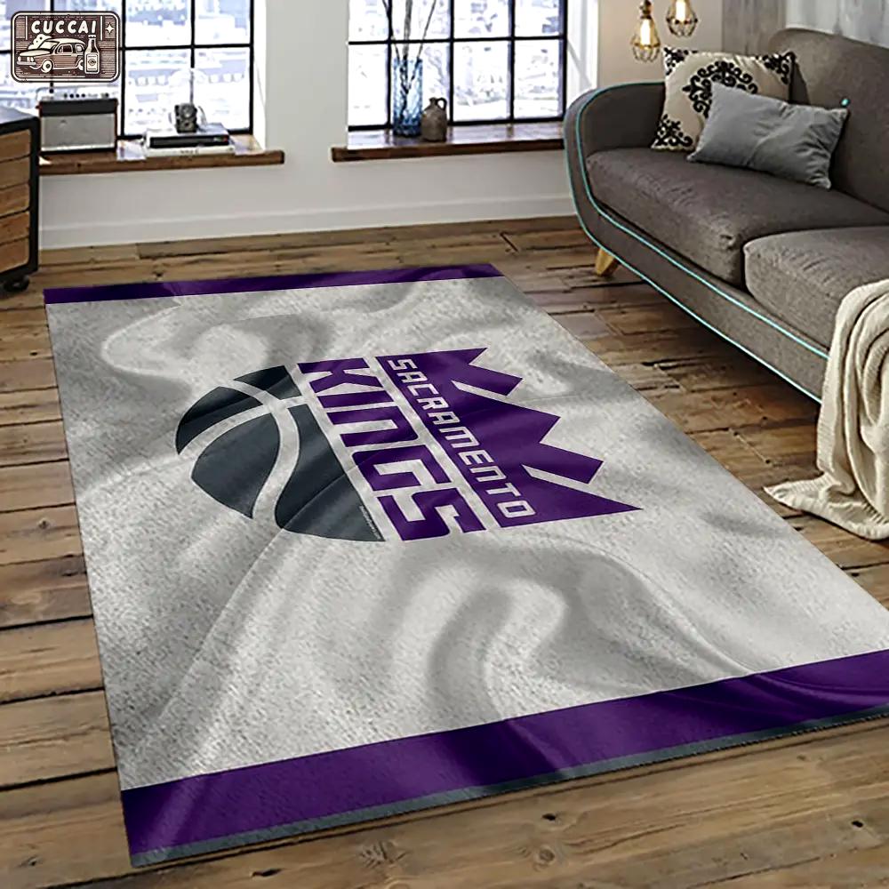 Nba sacramento kings basketball team logo sport carpet rectangle area rug for living room sck16 Rectangle Rug