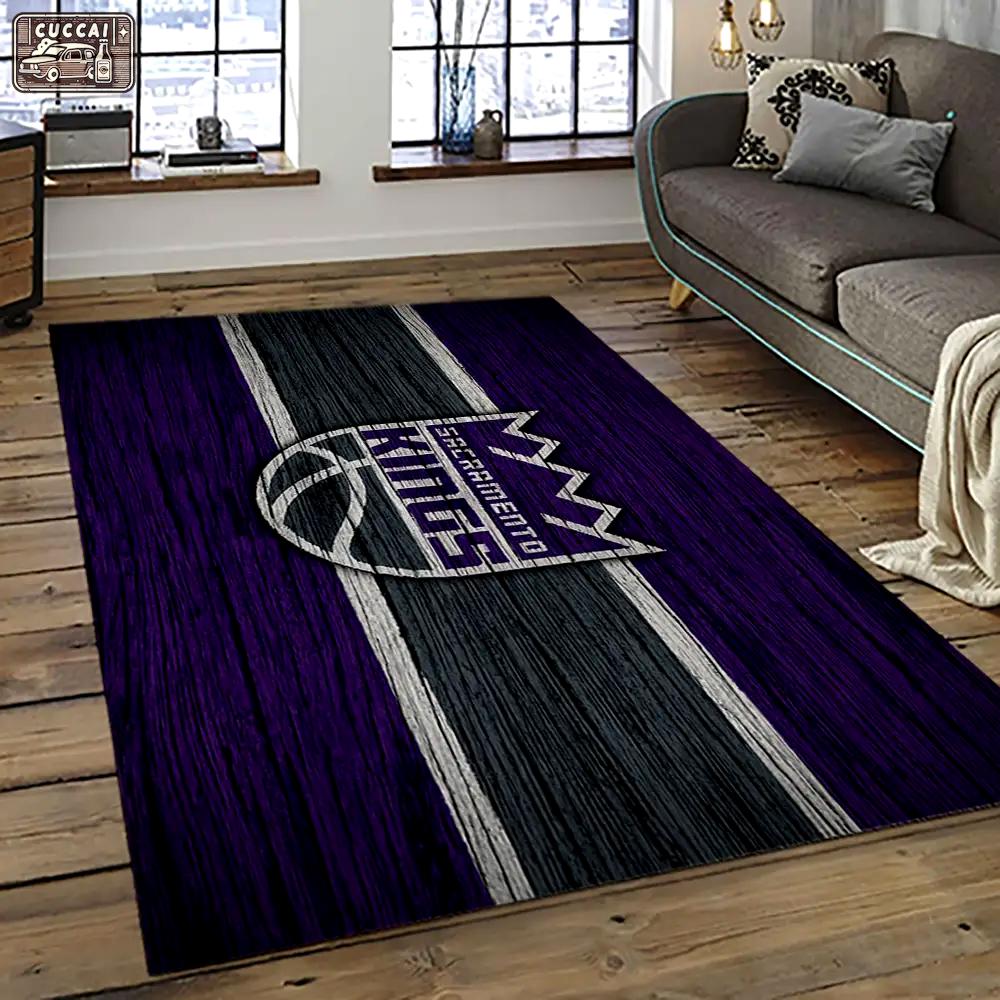 Nba sacramento kings basketball team logo sport carpet rectangle area rug for living room sck21 Rectangle Rug