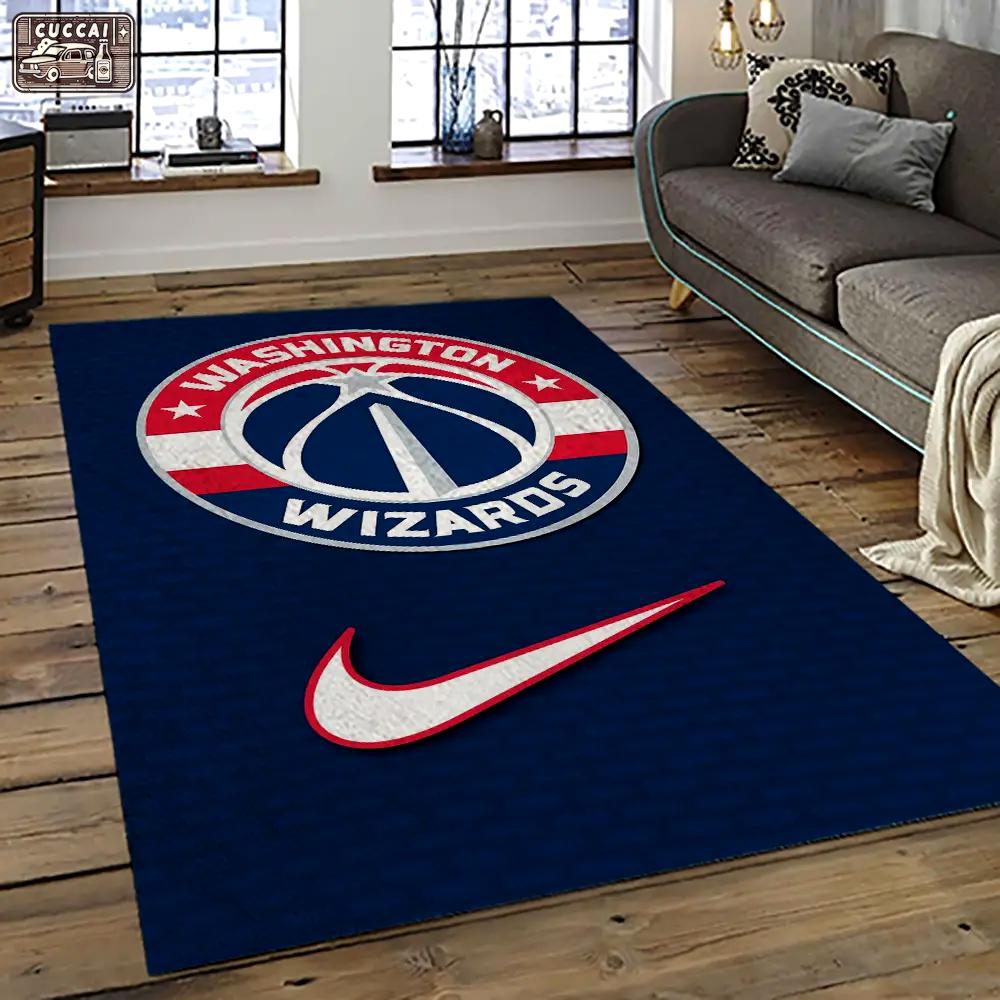 Nba washington wizards basketball team logo sport carpet rectangle area rug for living room wsw11 Rectangle Rug