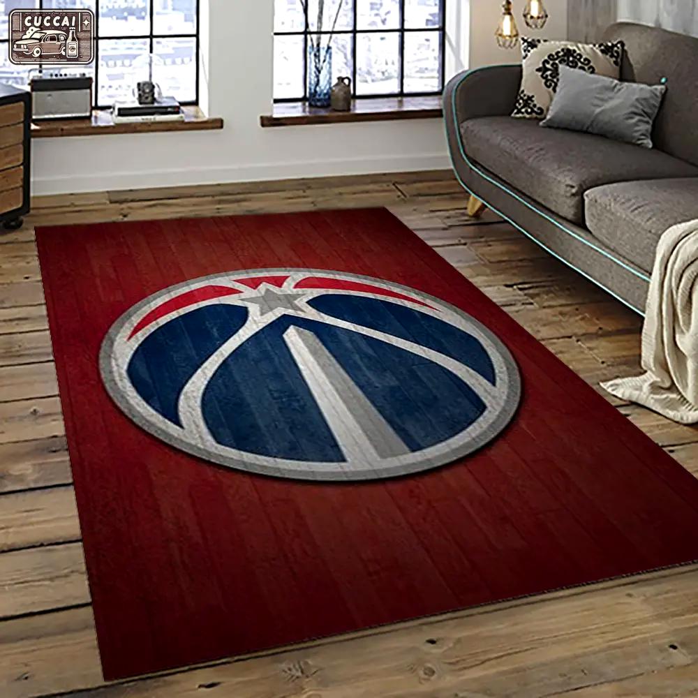 Nba washington wizards basketball team logo sport carpet rectangle area rug for living room wsw3 Rectangle Rug