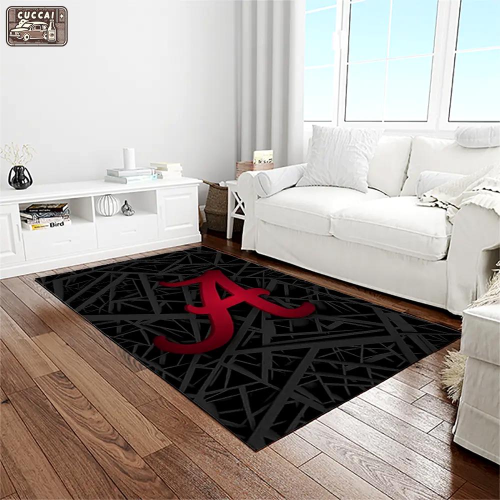 Ncaa alabama crimson tide college sport basketball and foolball team logo rectangle area rug act32 Rectangle Rug