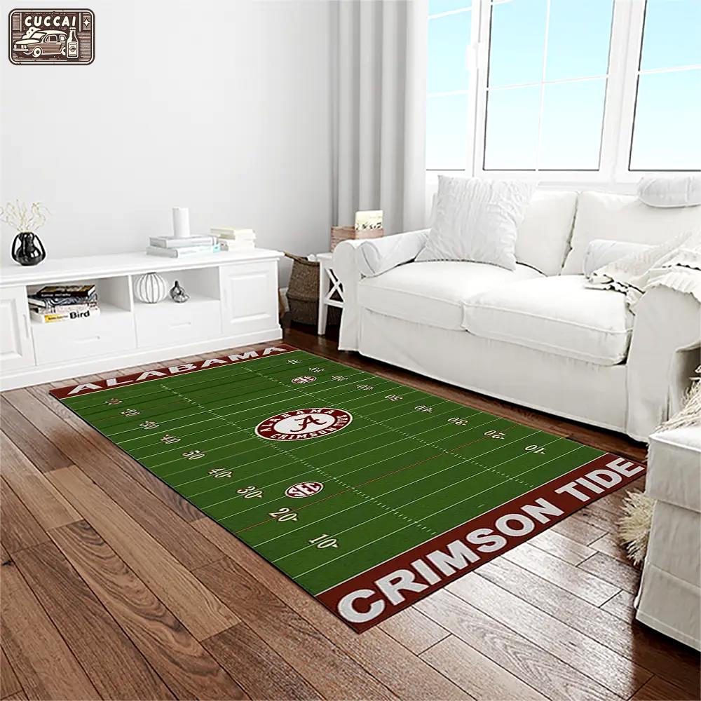 Ncaa alabama crimson tide college sport basketball and foolball team logo rectangle area rug act50 Rectangle Rug