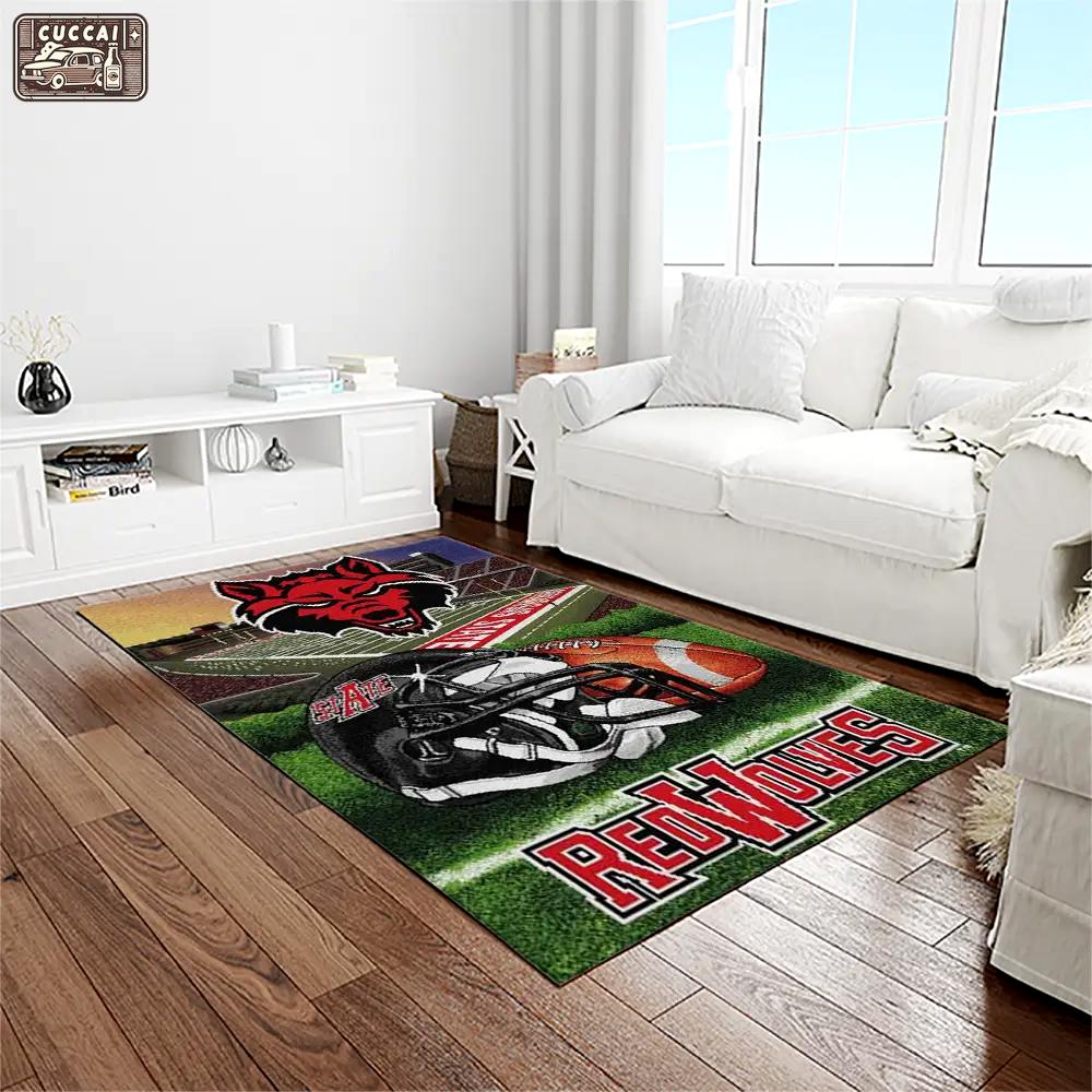 Ncaa arkansas razorbacks college sport basketball and foolball team logo rectangle area rug ar27 Rectangle Rug