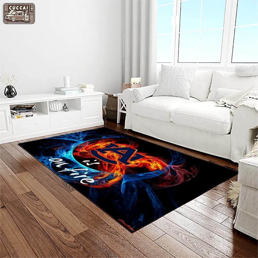 Ncaa auburn tigers college sport basketball and foolball team logo rectangle area rug ats23 Rectangle Rug