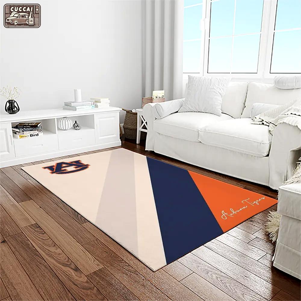 Ncaa auburn tigers college sport basketball and foolball team logo rectangle area rug ats31 Rectangle Rug