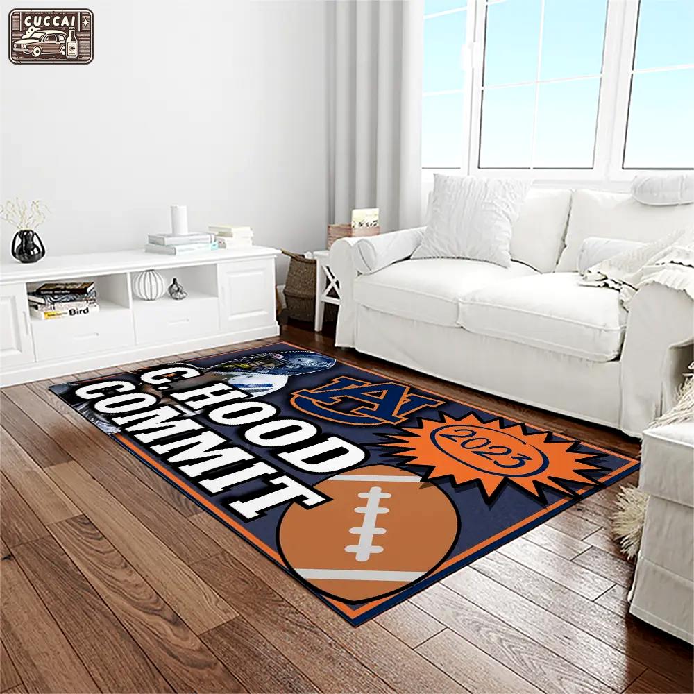 Ncaa auburn tigers college sport basketball and foolball team logo rectangle area rug ats40 Rectangle Rug