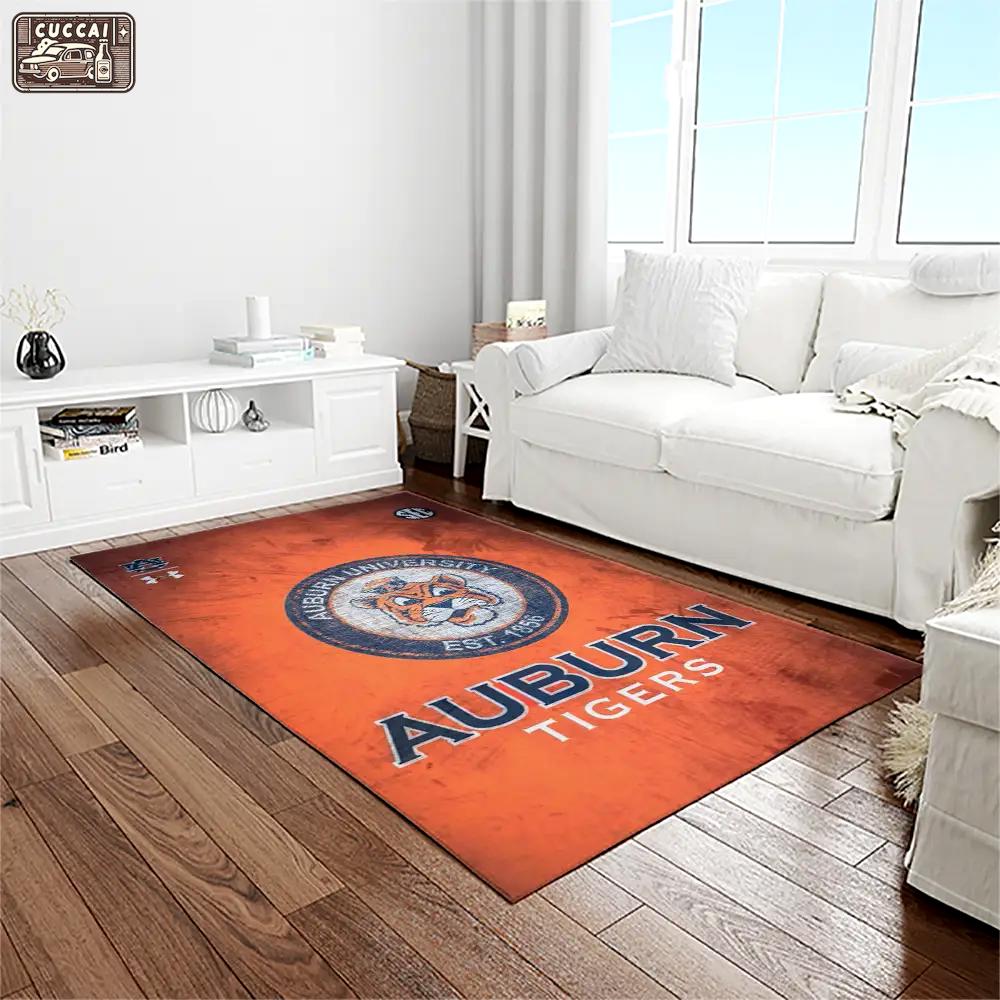 Ncaa auburn tigers college sport basketball and foolball team logo rectangle area rug ats60 Rectangle Rug