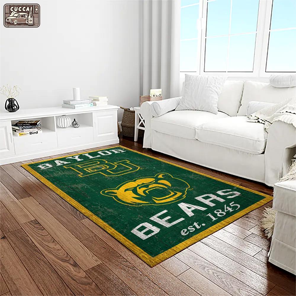 Ncaa baylor bears sport basketball and foolball team logo rectangle area rug bb20 Rectangle Rug