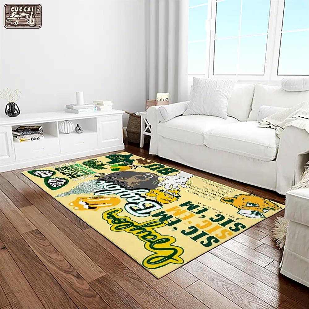 Ncaa baylor bears sport basketball and foolball team logo rectangle area rug bb22 Rectangle Rug