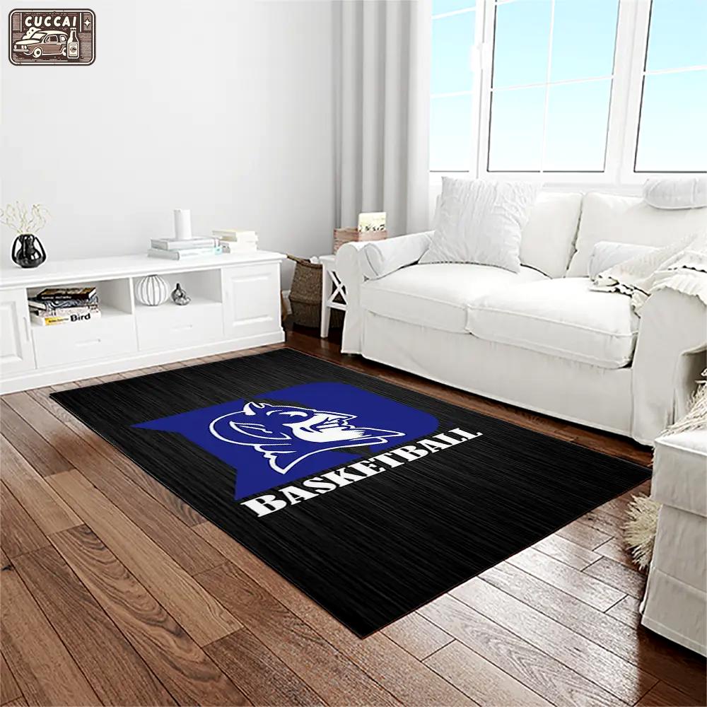 Ncaa duke blue devils college sport basketball and foolball team logo rectangle area rug dbs12 Rectangle Rug