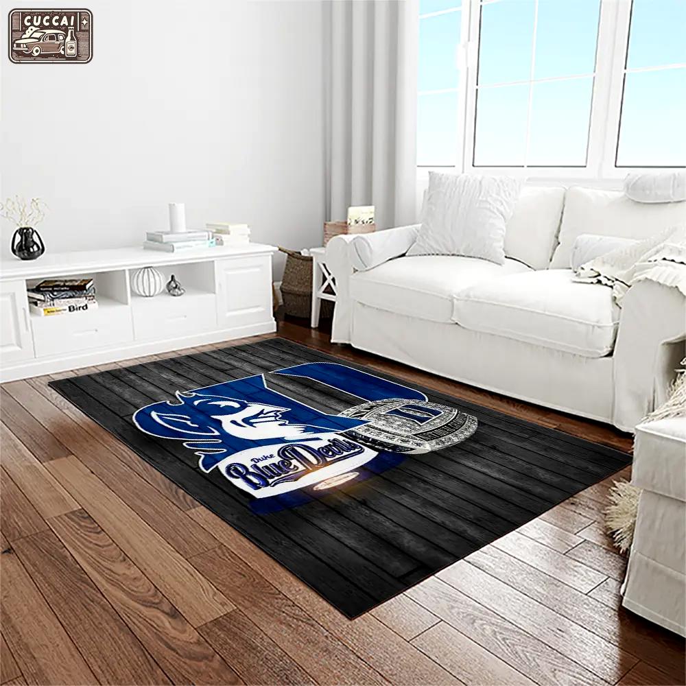 Ncaa duke blue devils college sport basketball and foolball team logo rectangle area rug dbs34 Rectangle Rug