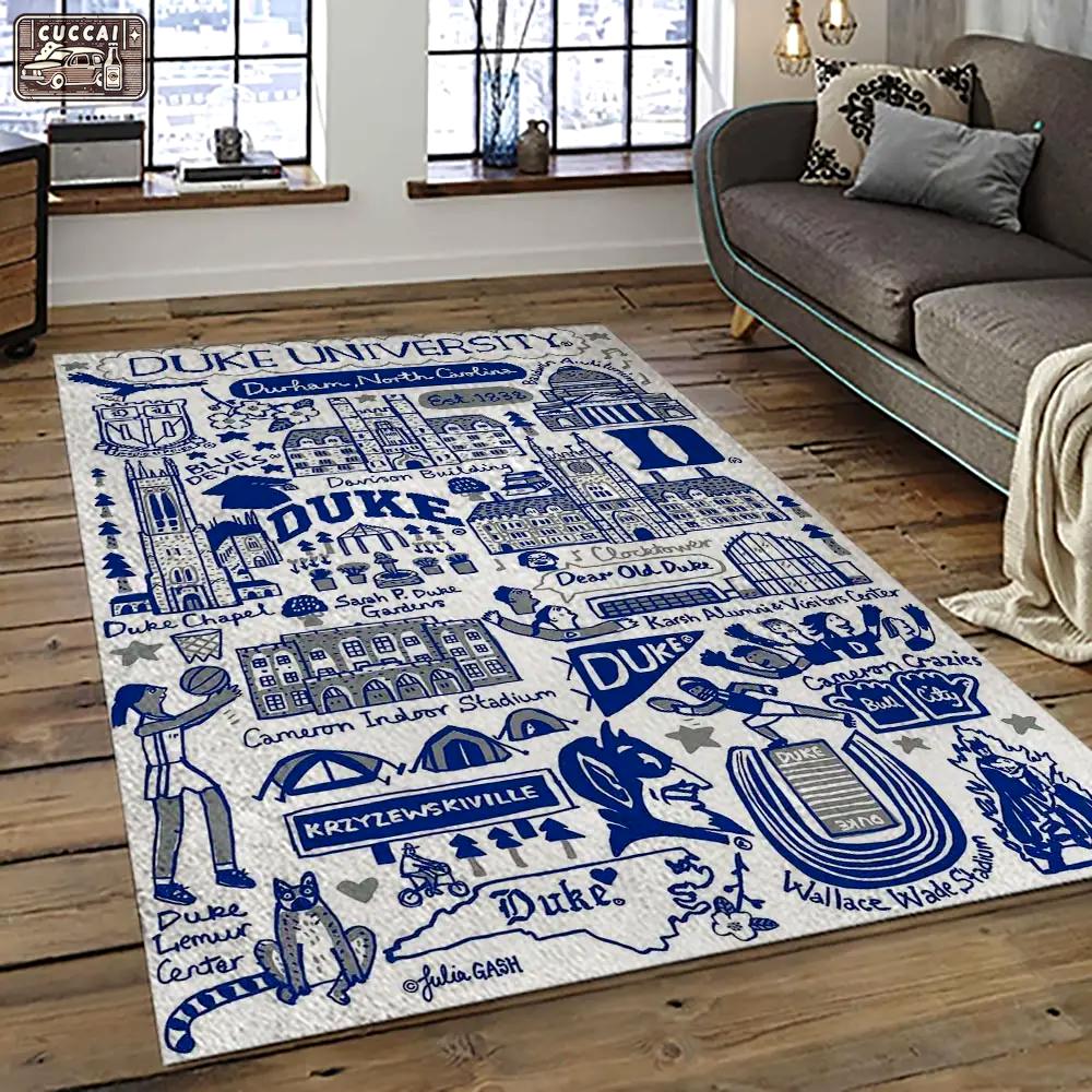 Ncaa duke blue devils football team logo sport carpet area rug home decor best gift for friends dkbd22 Rectangle Rug