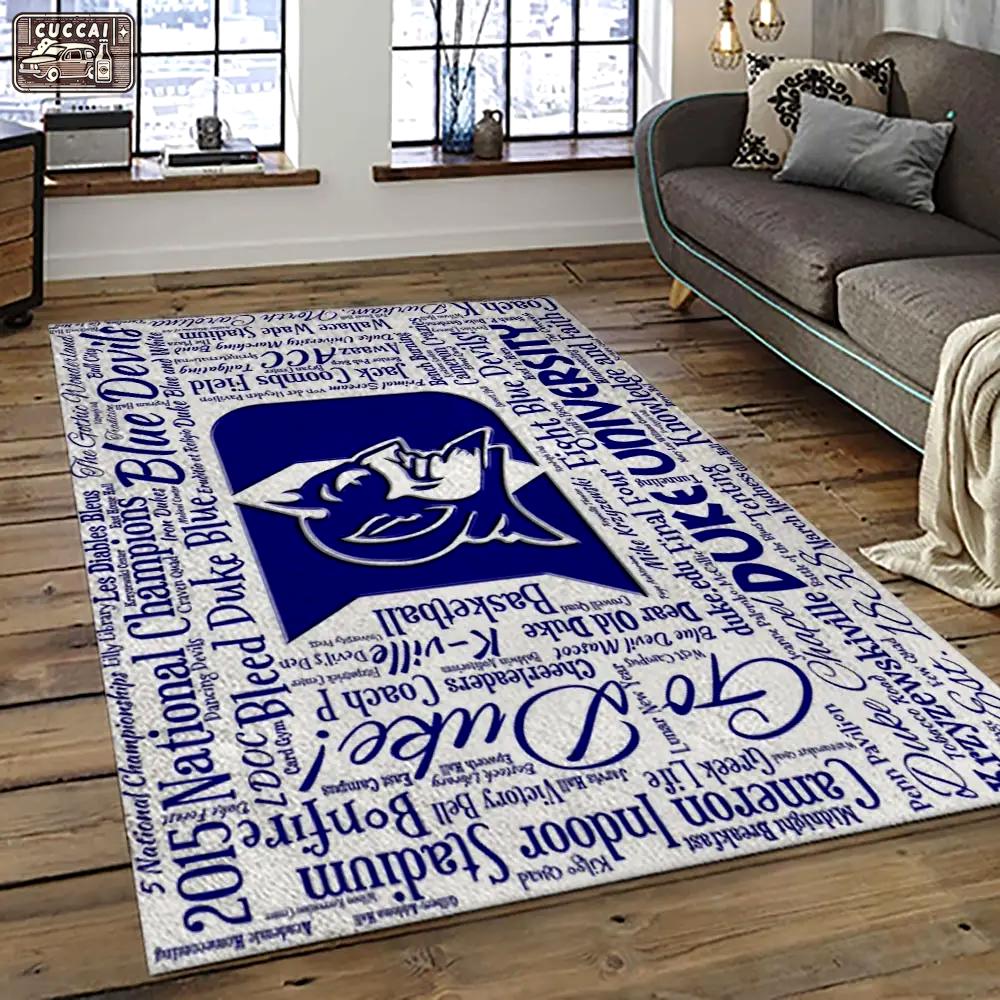 Ncaa duke blue devils football team logo sport carpet area rug home decor best gift for friends dkbd24 Rectangle Rug