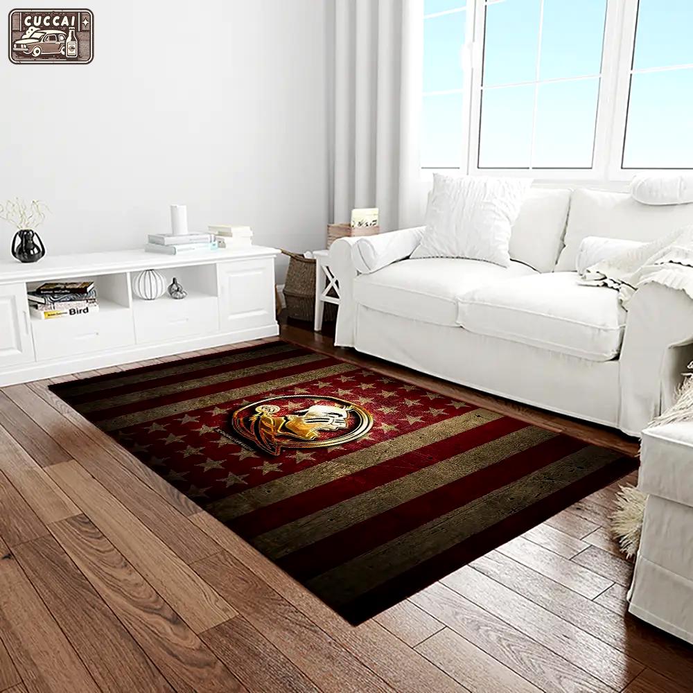 Ncaa florida state seminoles sport basketball and foolball team logo rectangle area rug fss01 Rectangle Rug