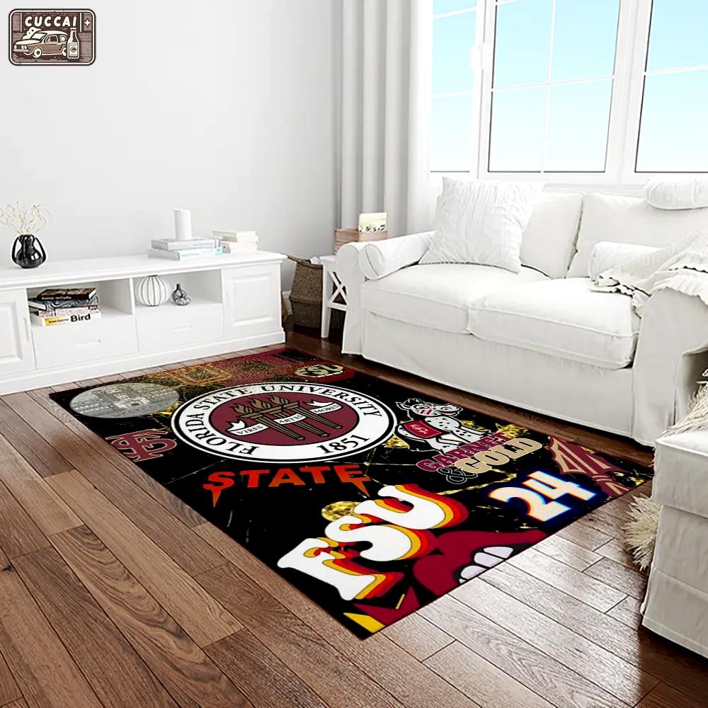 Ncaa florida state seminoles sport basketball and foolball team logo rectangle area rug fss12 Rectangle Rug