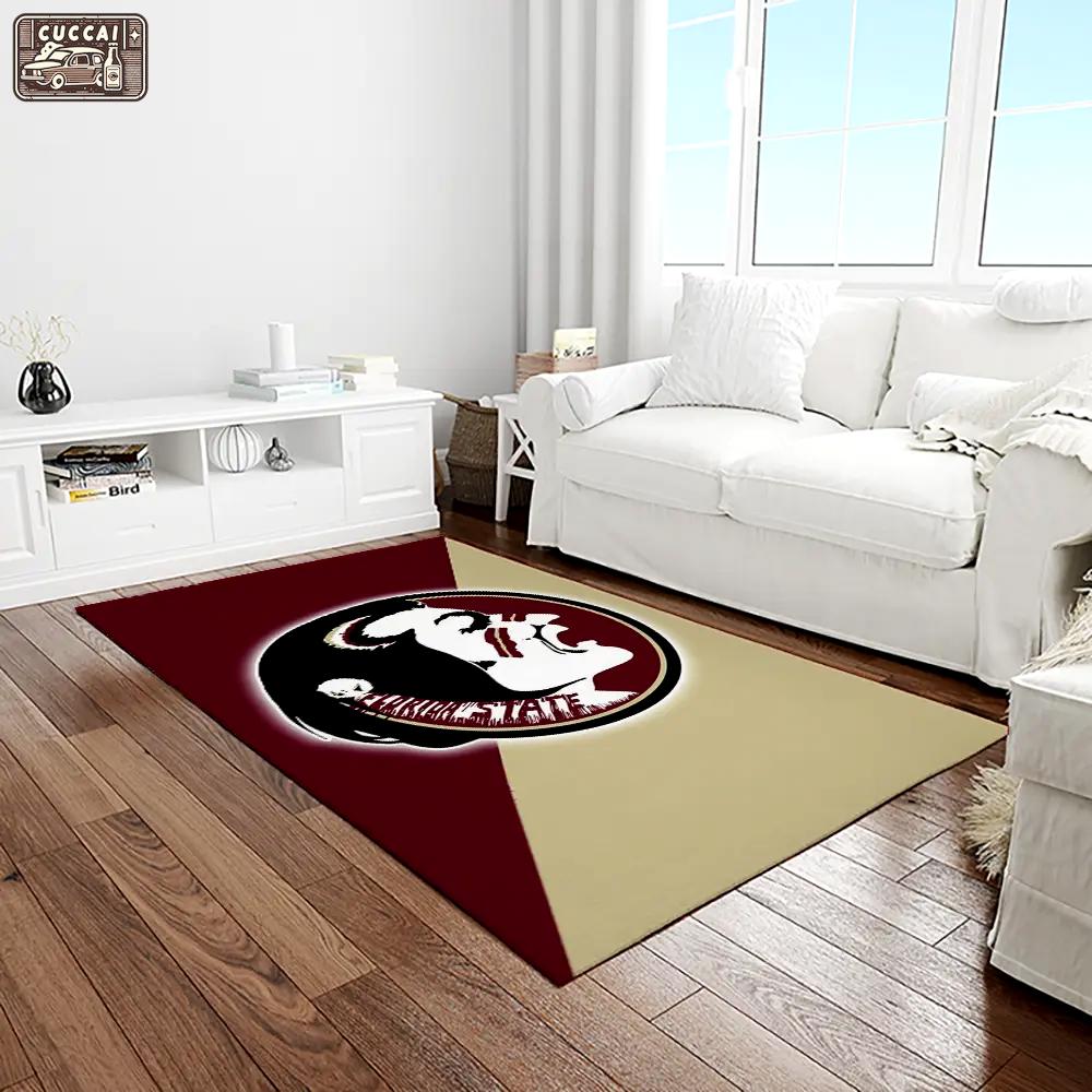 Ncaa florida state seminoles sport basketball and foolball team logo rectangle area rug fss15 Rectangle Rug